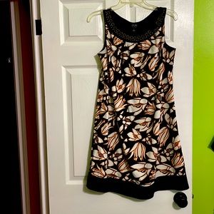 Black/white/orange summer dress